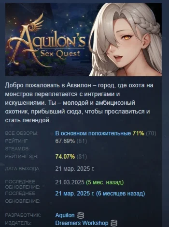 Aquilon's Sex Quest АВТОДОСТАВКА STEAM РОССИЯ