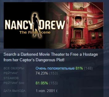 Nancy Drew: The Final Scene АВТОДОСТАВКА STEAM РОССИЯ