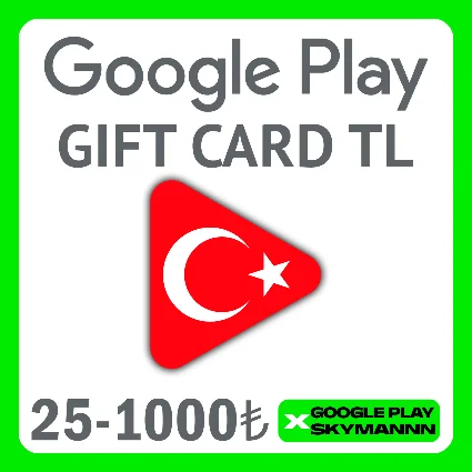✅ АВТО ✅ ПОДАРОЧНАЯ КАРТА GOOGLE PLAY 25-1000TL Турция🇹🇷
