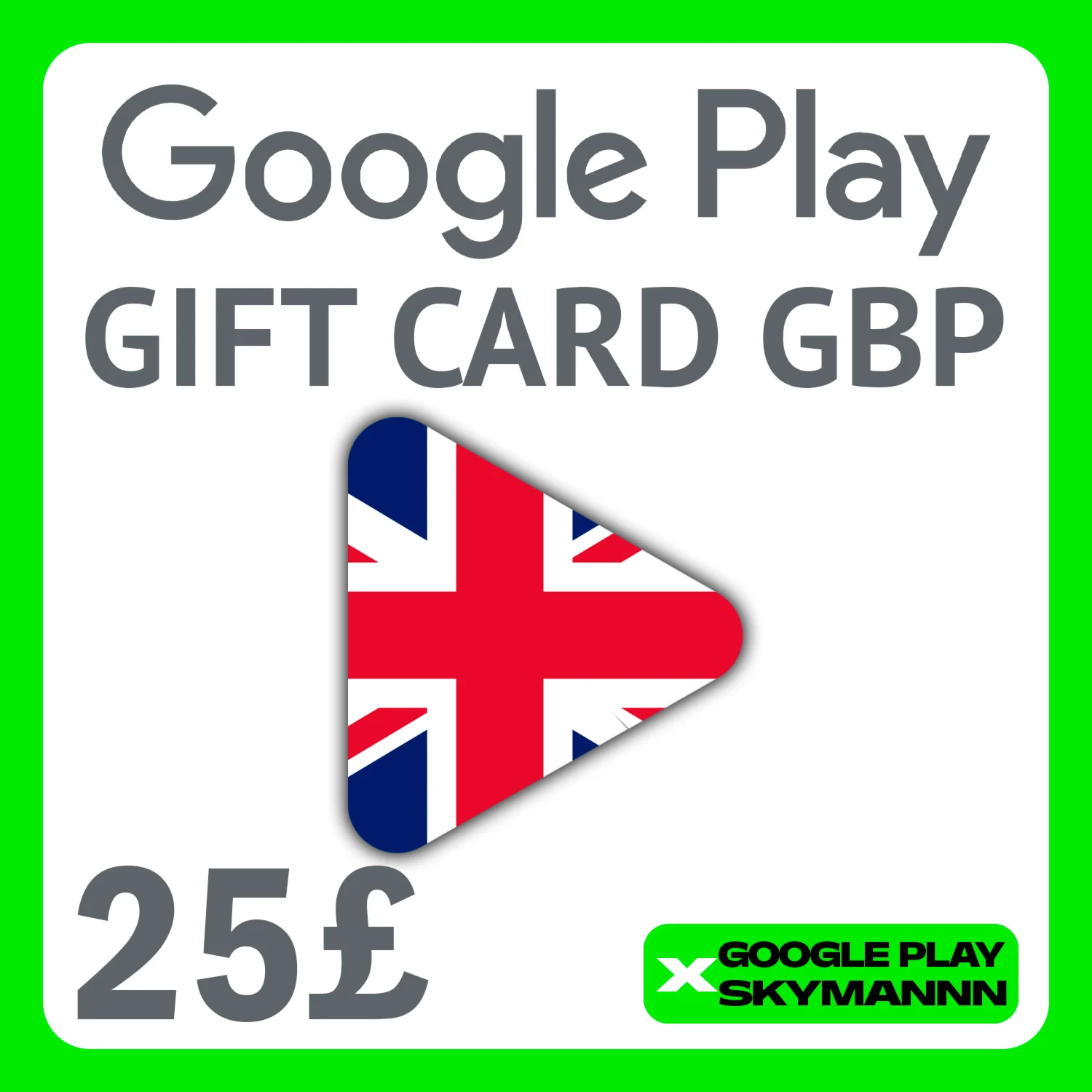 🟢Google Play Gift Card 25 GBP UK United Kingdom АВТО
