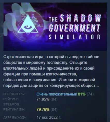 The Shadow Government Simulator STEAM GIFT РОССИЯ