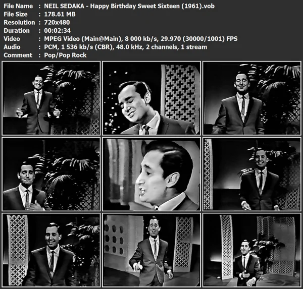 NEIL SEDAKA - Happy Birthday Sweet Sixteen