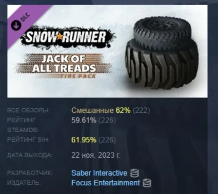 SnowRunner - Jack of All Treads Tire Pack DLC АВТОДОСТАВКА STEAM РОССИЯ
