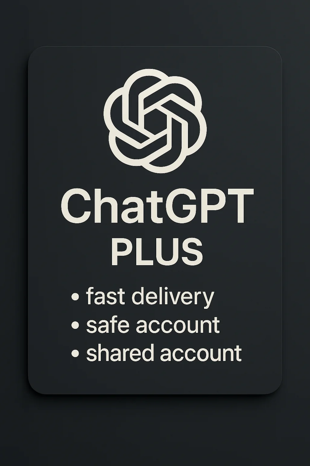 🤖 Общий аккаунт ChatGPT Plus – 3 месяца🔥