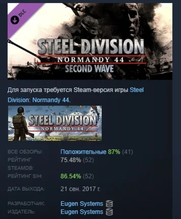 Steel Division: Normandy 44 - Second Wave DLC STEAM РФ