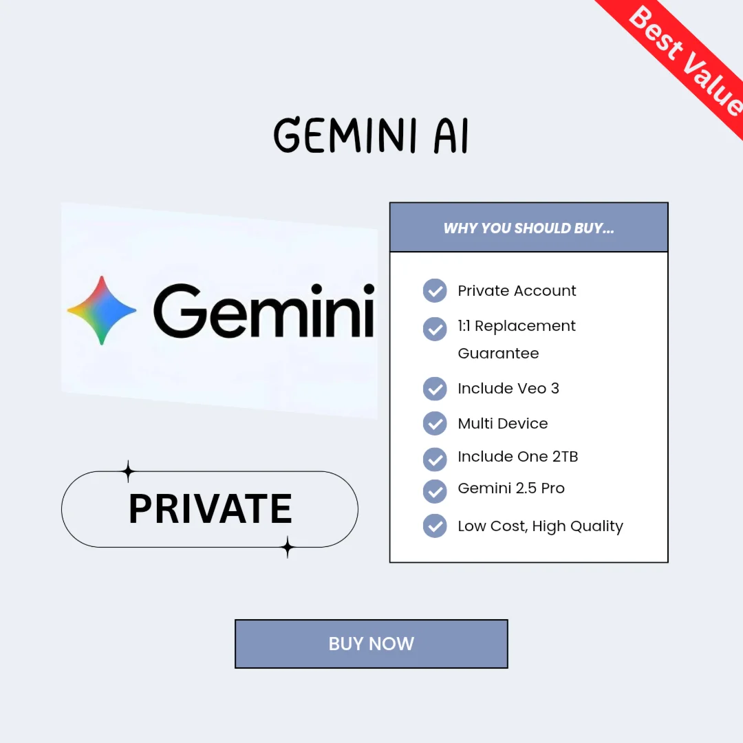 GEMINI AI + VEO 3 + GOOGLE ONE 2 ТБ ЧАСТНЫЙ, 1 ГОД