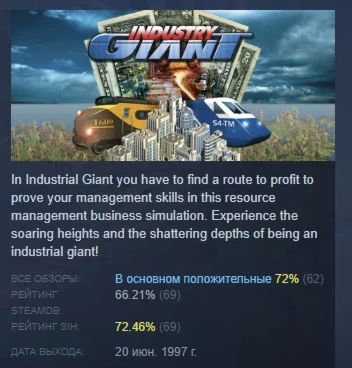 Industry Giant АВТОДОСТАВКА STEAM РОССИЯ