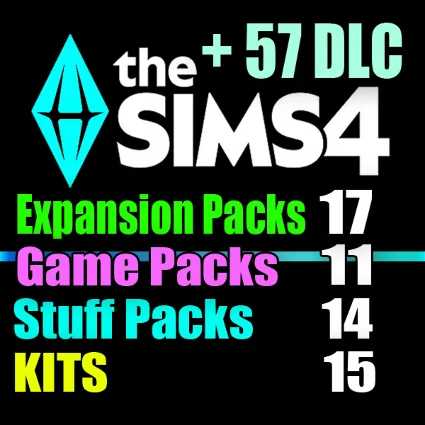 SIMS 4 + 57 DLC (17 допов・11 наборов・14 кат.・15 компл.)