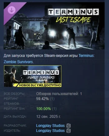 Terminus: Zombie Survivors Last Escape DLC STEAM РОССИЯ