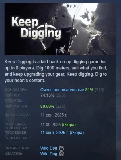 Keep Digging АВТОДОСТАВКА STEAM РОССИЯ