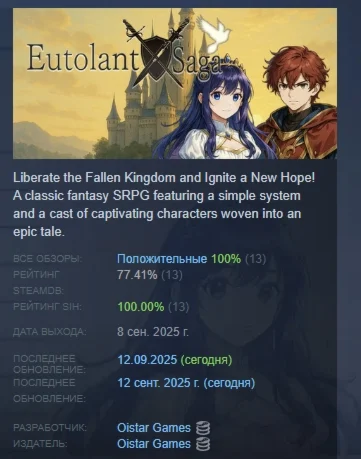 Eutolant Saga АВТОДОСТАВКА STEAM РОССИЯ