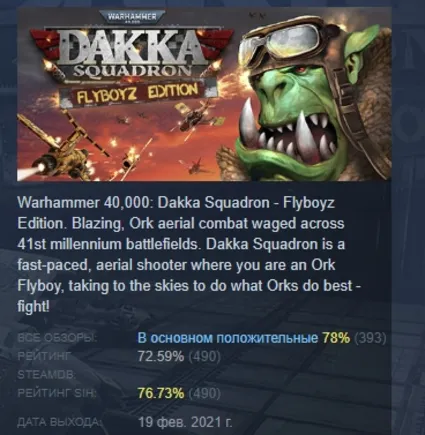 Warhammer 40,000: Dakka Squadron Flyboyz Edition АВТОДОСТАВКА STEAM РОССИЯ