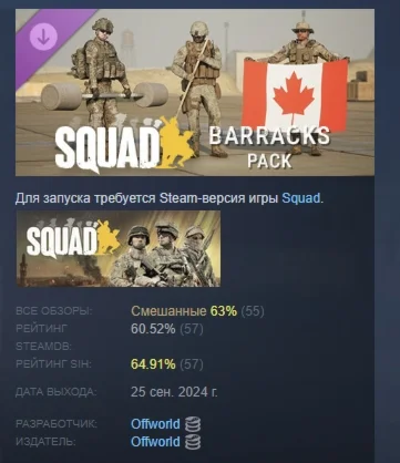 Squad Emotes - Barracks Pack DLC STEAM РОССИЯ