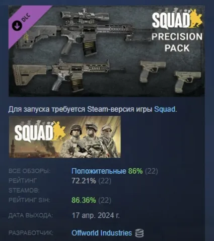 Squad Weapon Skins - Precision Strike Pack DLC АВТОДОСТАВКА STEAM РОССИЯ