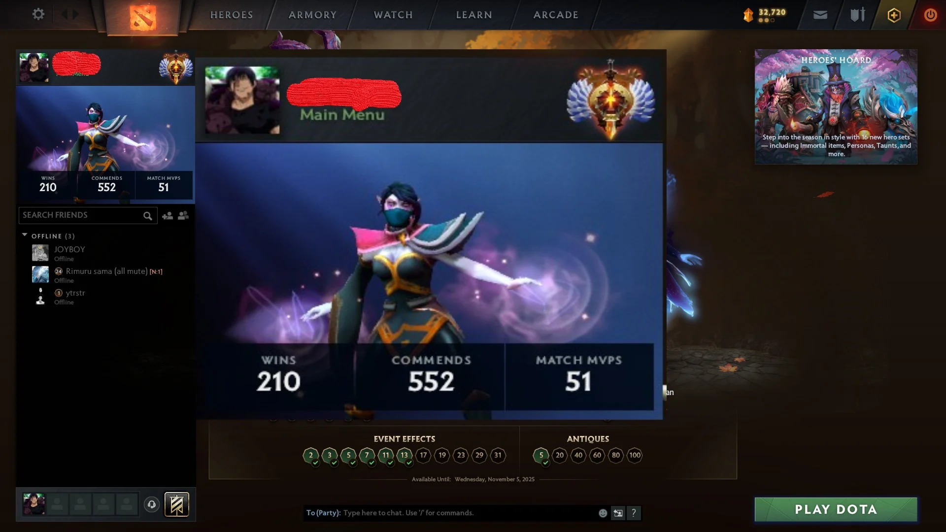 Аккаунт Dota2 Immortal - 7150 MMR - Добавить в друзья