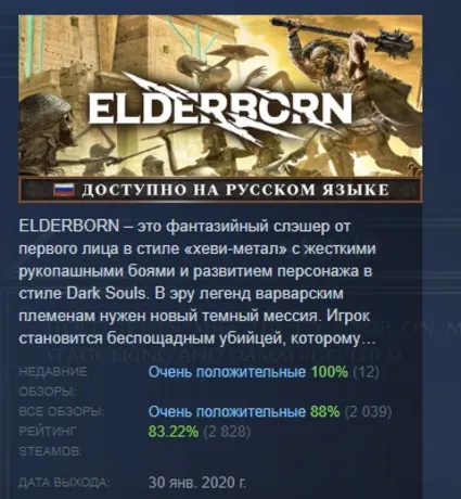 ELDERBORN АВТОДОСТАВКА STEAM GIFT РОССИЯ