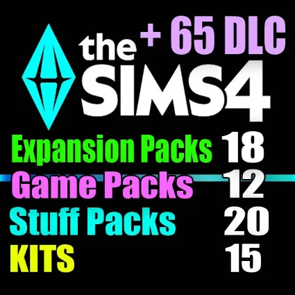 SIMS 4 + 65 DLC (18 допов・12 наборов・20 кат.・15 компл.)