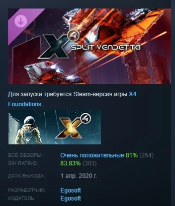 X4: Split Vendetta АВТОДОСТАВКА DLC STEAM РОССИЯ