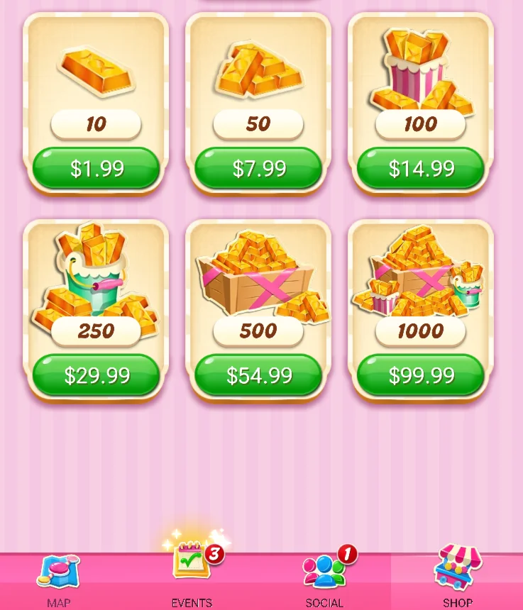 Пополнение золотых слитков Candy Crush Saga со скидками