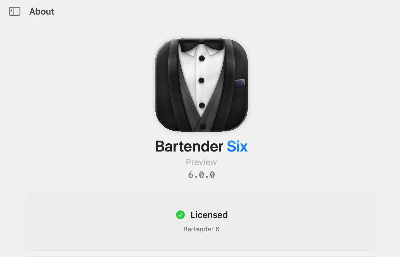 Bartender 6 для macOS - Лицензионный ключ 🔑