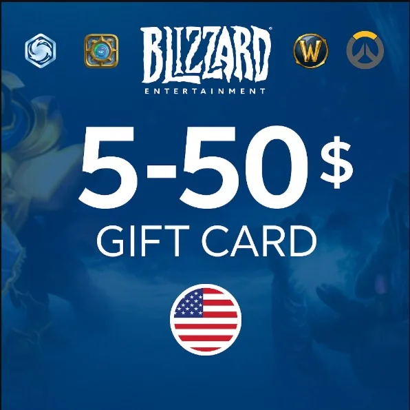 Подарочная карта Blizzard 5–50 долларов США Battle.net