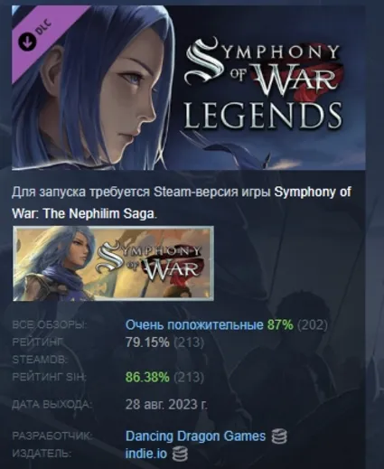 Symphony of War: The Nephilim Saga - Legends DLC STEAM