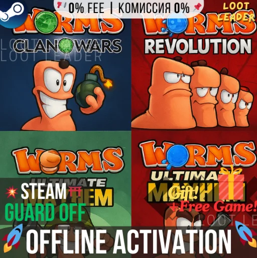 Worms Clan Wars,Revolution/ Steam /Offline +Gift