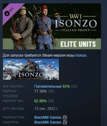 Isonzo - Elite Units Pack Элита DLC STEAM РОССИЯ