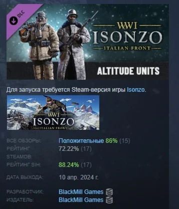 Isonzo - Altitude Units Pack DLC STEAM GIFT РОССИЯ