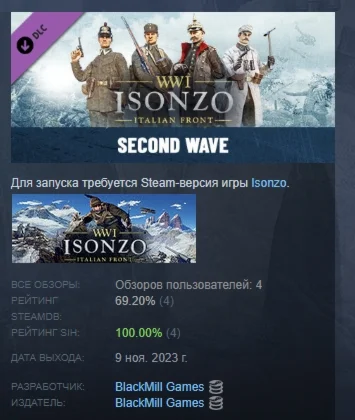 Isonzo - Second Wave Вторая волна STEAM GIFT РОССИЯ