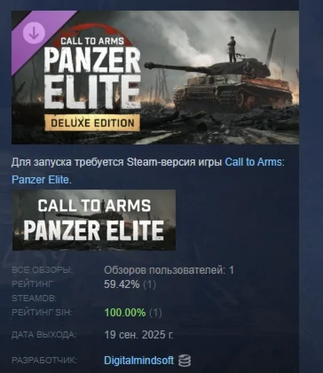 Call to Arms: Panzer Elite - Deluxe Edition DLC STEAM