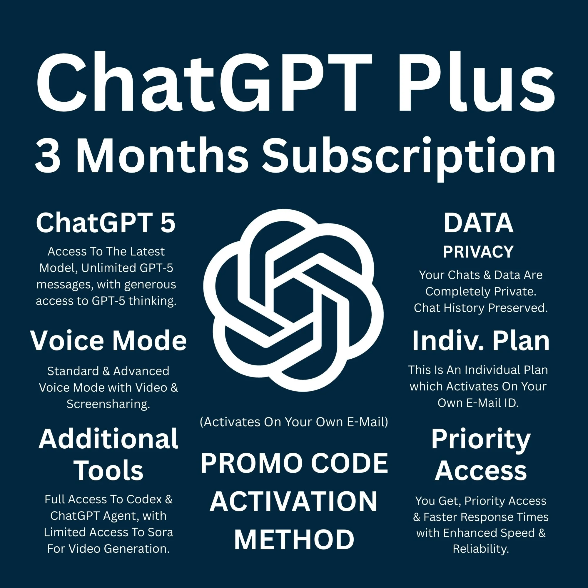 ChatGPT Plus - 3 Months Plan - On Your Own E-Mail ID