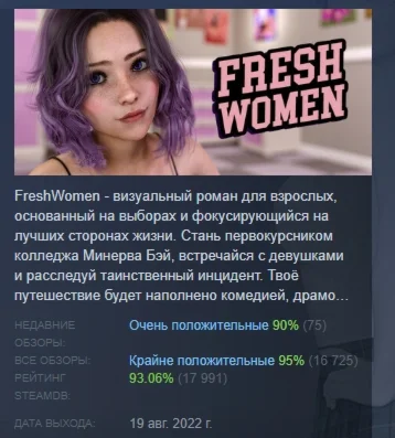 FreshWomen - Season 1 АВТОДОСТАВКА  STEAM РОССИЯ