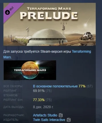 Terraforming Mars - Prelude DLC STEAM GIFT РОССИЯ