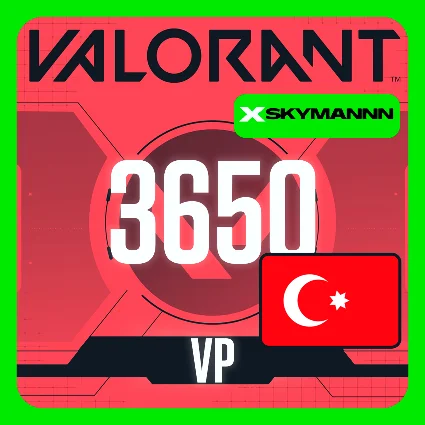 ВАЛОРАНТ 3650 VP Valorant Point ТУРЦИЯ МОМЕНТАЛЬНО