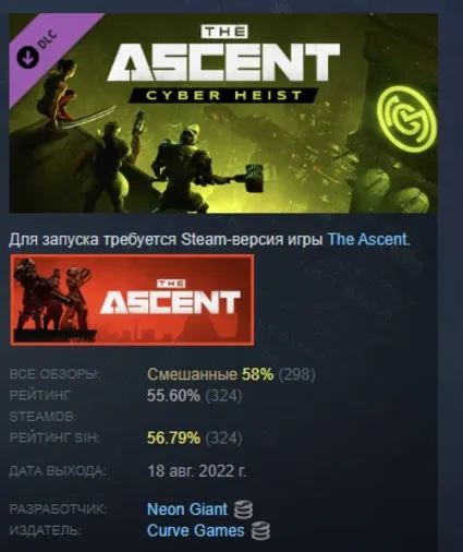 The Ascent - Cyber Heist DLC STEAM GIFT РОССИЯ