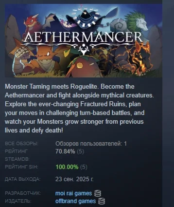 Aethermancer АВТОДОСТАВКА STEAM РОССИЯ