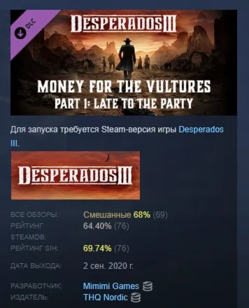 Desperados III Money for the Vultures Part 1 Late Party