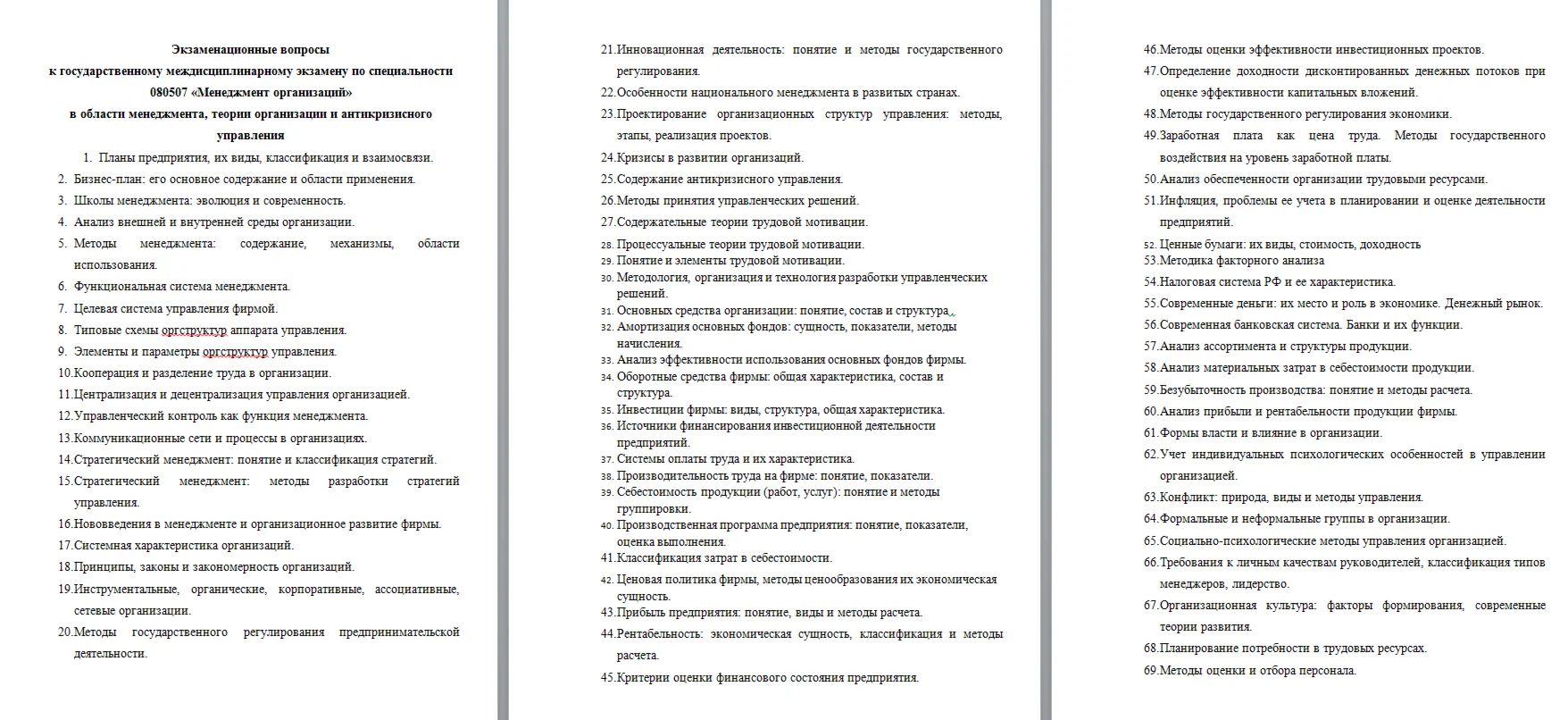 ГОСЫ. МЕНЕДЖМЕНТ. 90 вопросов. 2015 год.