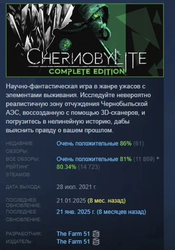 Chernobylite Complete Edition STEAM РОССИЯ