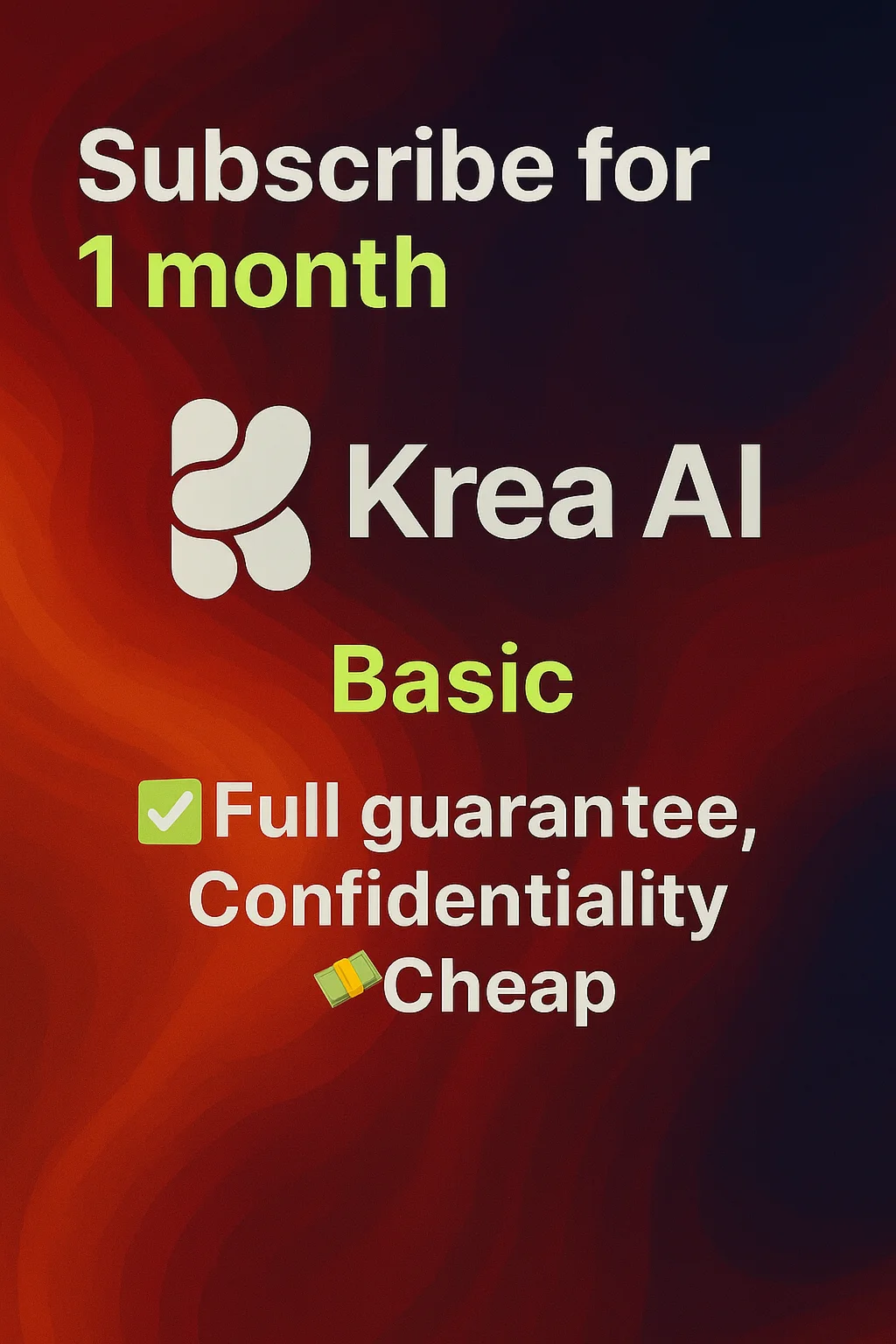 План Krea AI Basic на 1 месяц
