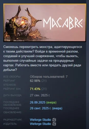 Macabre АВТОДОСТАВКА STEAM РОССИЯ