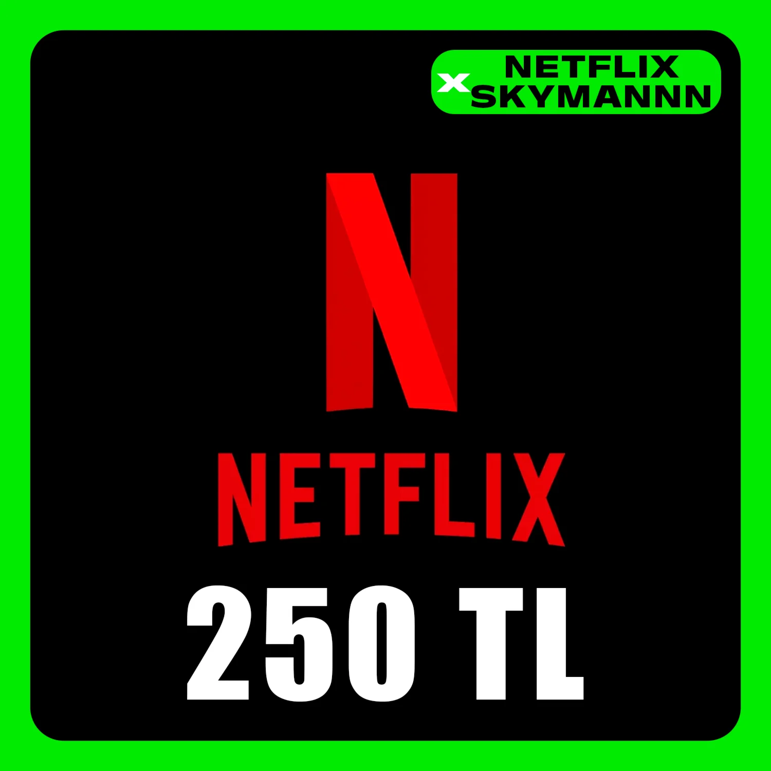 АВТО Карта пополнения Netflix 250 TL ТУРЦИЯ