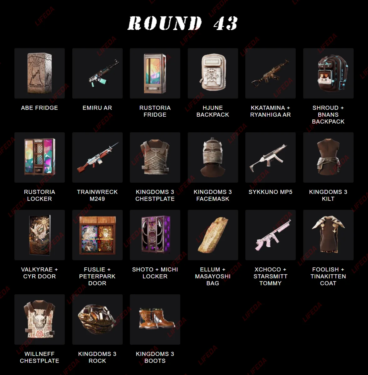 RUST SKINS✦TWITCH DROPS✦Round 39+40+41+42+43 | 62 ITEMS