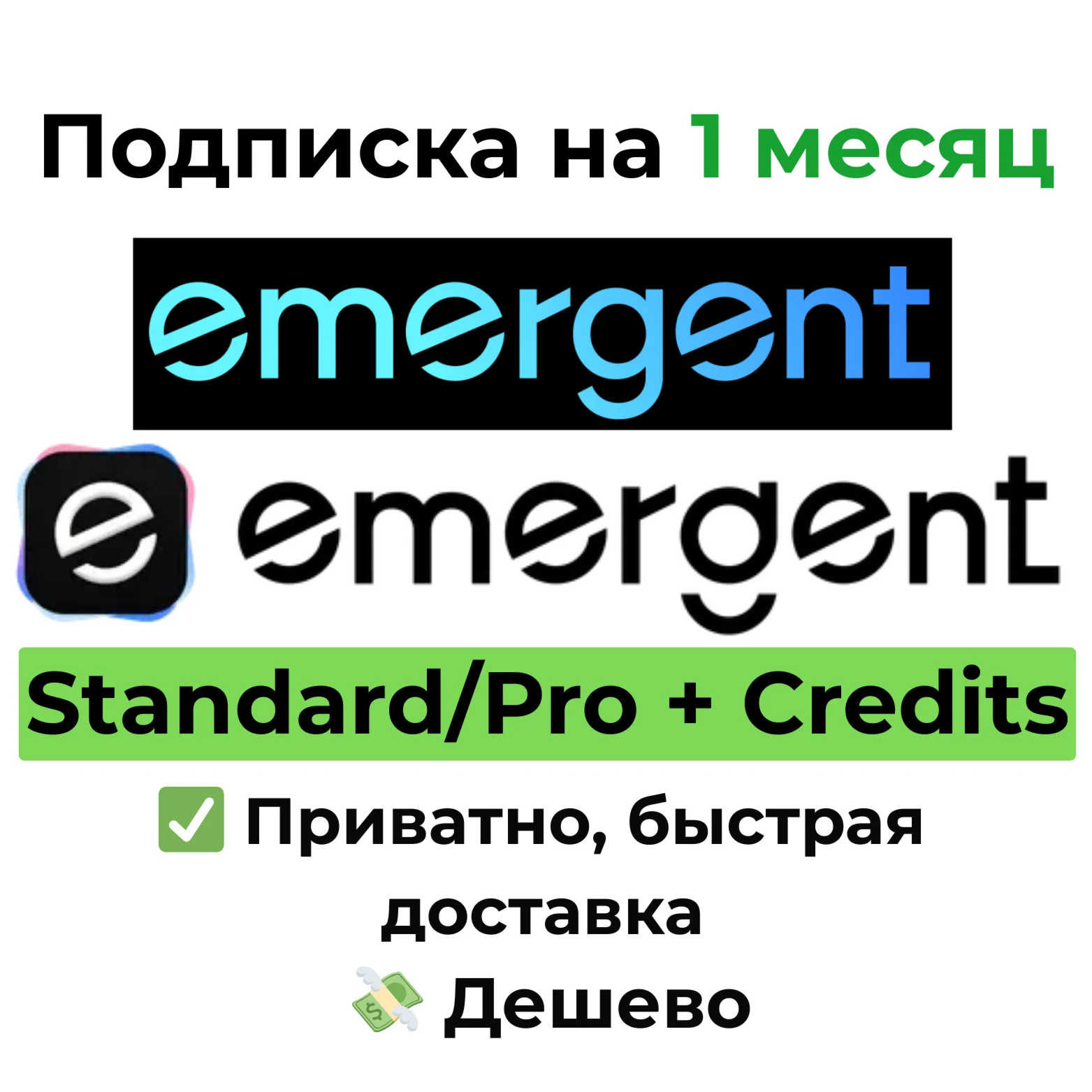 Подписка Emergent AI | Standard + Credits на 1 месяц