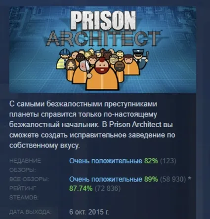 Prison Architect АВТОДОСТАВКА STEAM РОССИЯ
