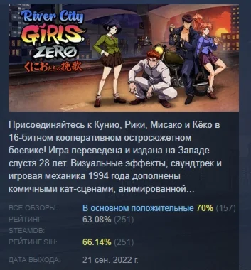 River City Girls Zero АВТОДОСТАВКА STEAM GIFT РОССИЯ