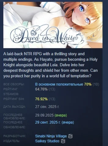 Dyed in White АВТОДОСТАВКА STEAM РОССИЯ