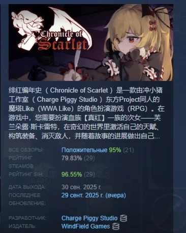 Chronicle of Scarlet АВТОДОСТАВКА STEAM РОССИЯ