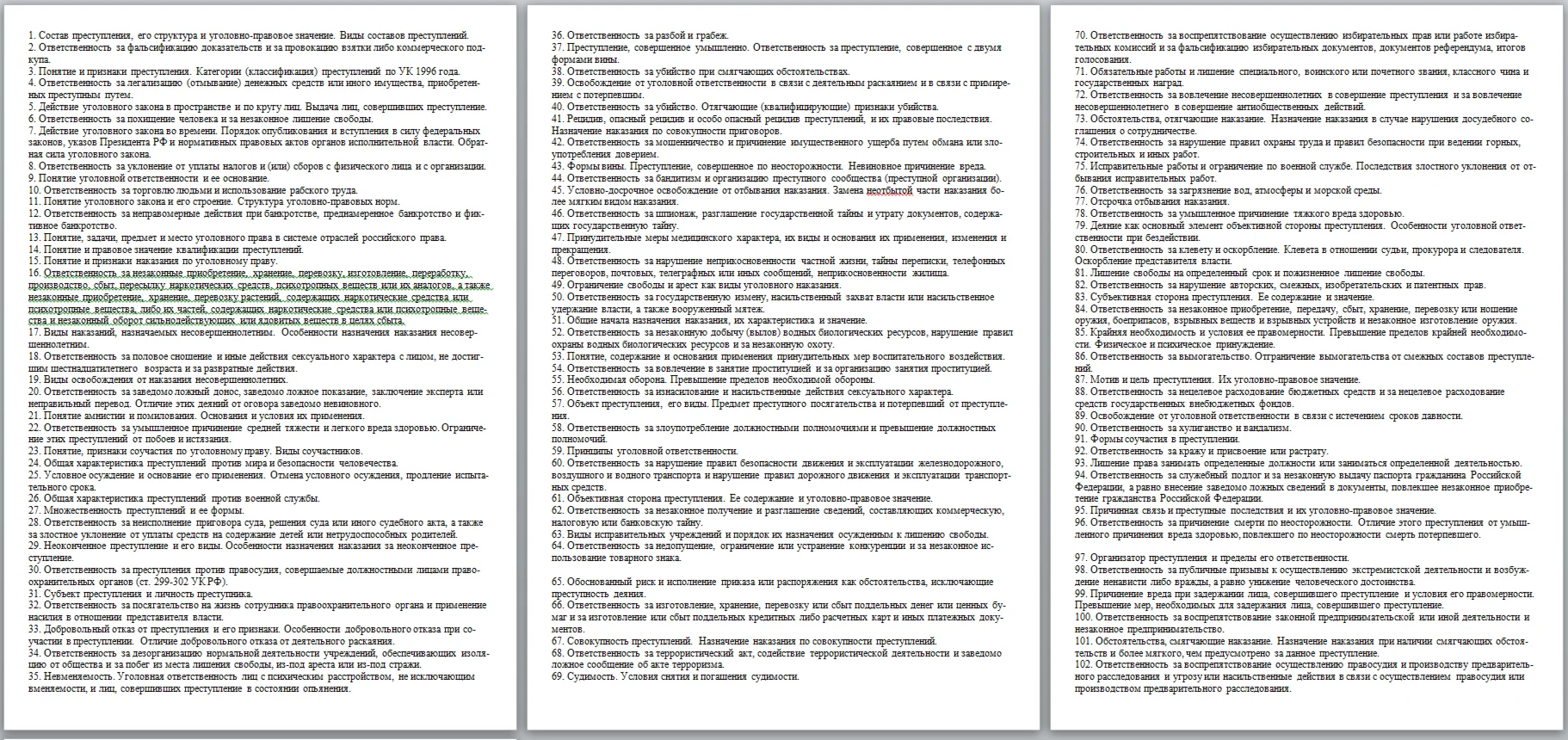 ГОСЫ. Уголовное право. 2015 год. 116 вопросов.